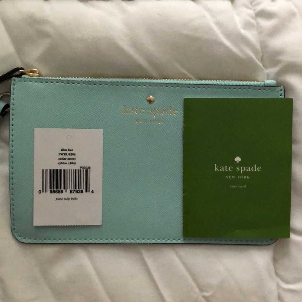 Kate Spade Slim Bee Wristlet in Cyblue NWT